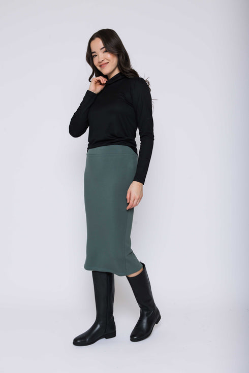 Erin-Luxe Fleece Midi Skirt